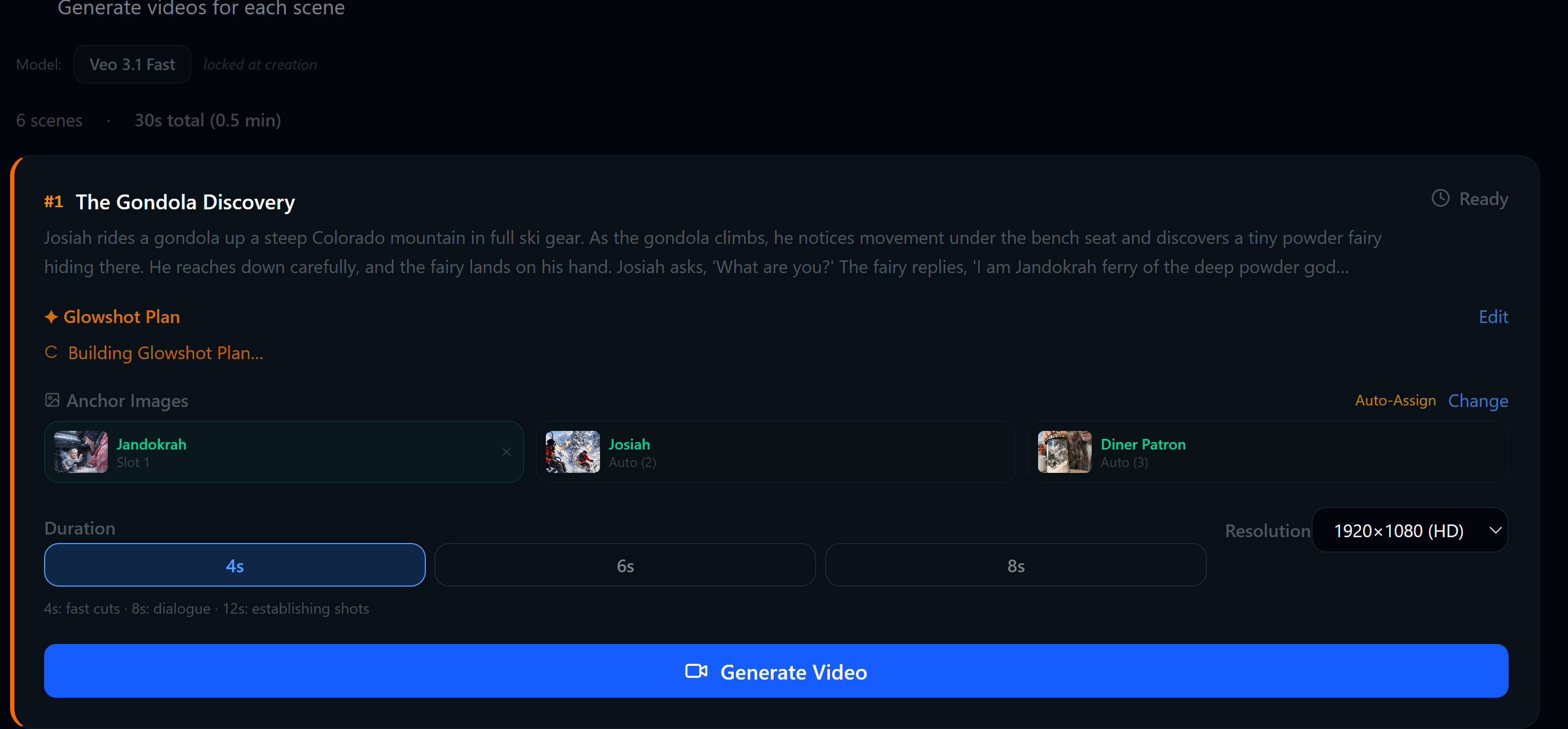 GlowStitch — multi-scene video generation with consistency locking
